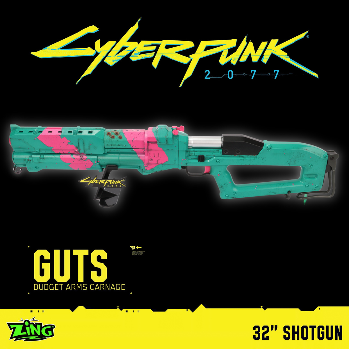 【預購 - 預計 2027 年初發貨】《Cyberpunk 2077》GUTS 1:1 實體比例散彈槍模型 – 32 吋道具模型（具備 Pump-Action 手動上膛、聲光特效、槍口煙霧與專屬展示架）